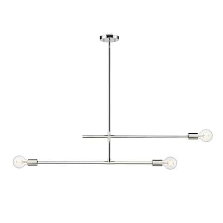 Modernist 3 Light Chandelier, Chrome